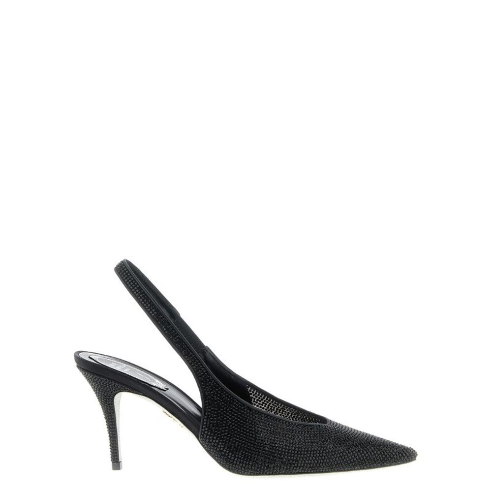 RENE CAOVILLA Black Glass High Heel Women's Pumps
